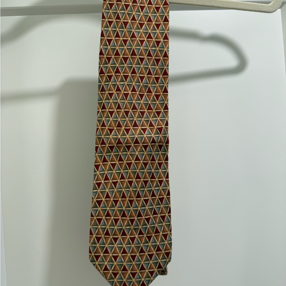 Valentino 100% Silk Tie - Luxury Designer Necktie - Geometric Pattern